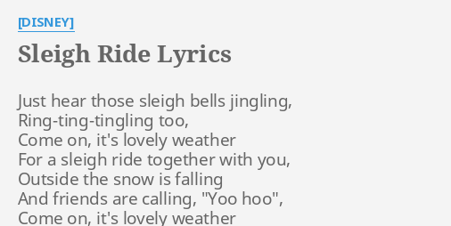 lyrics lovely weather for a sleigh ride together