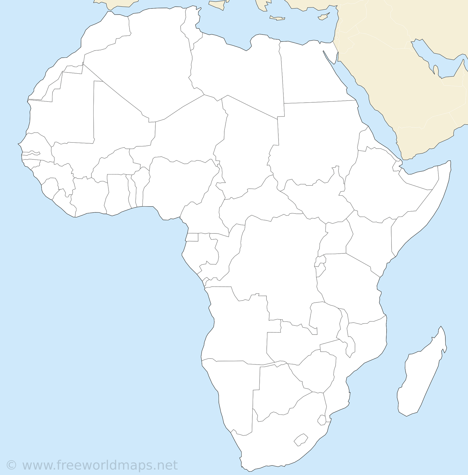 blank printable africa map