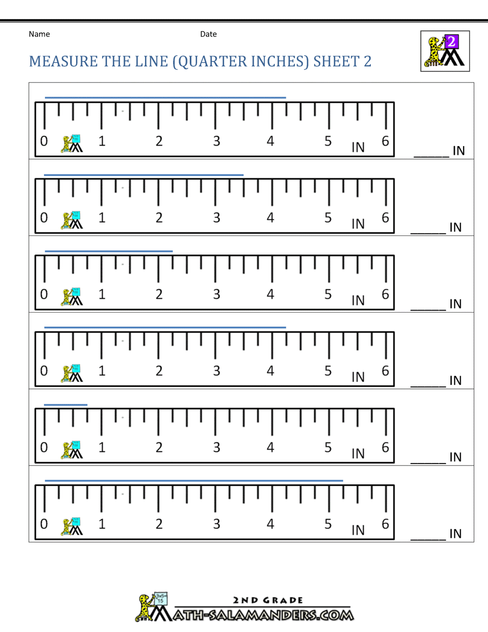 measurement worksheets 2nd grade