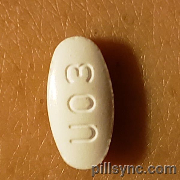 white oval pill with u03