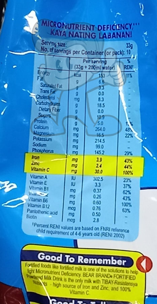 1 tbsp bear brand calories