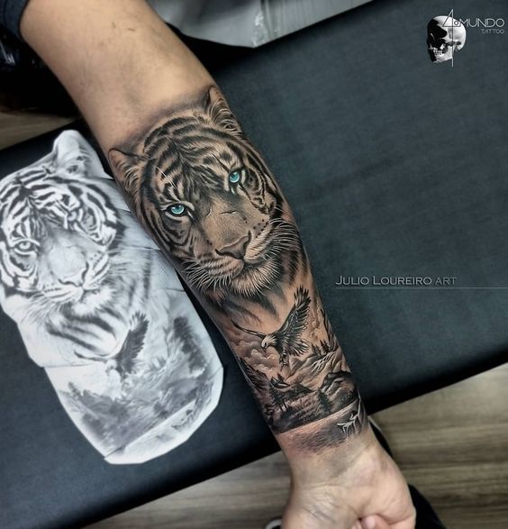 forearm tattoo tiger