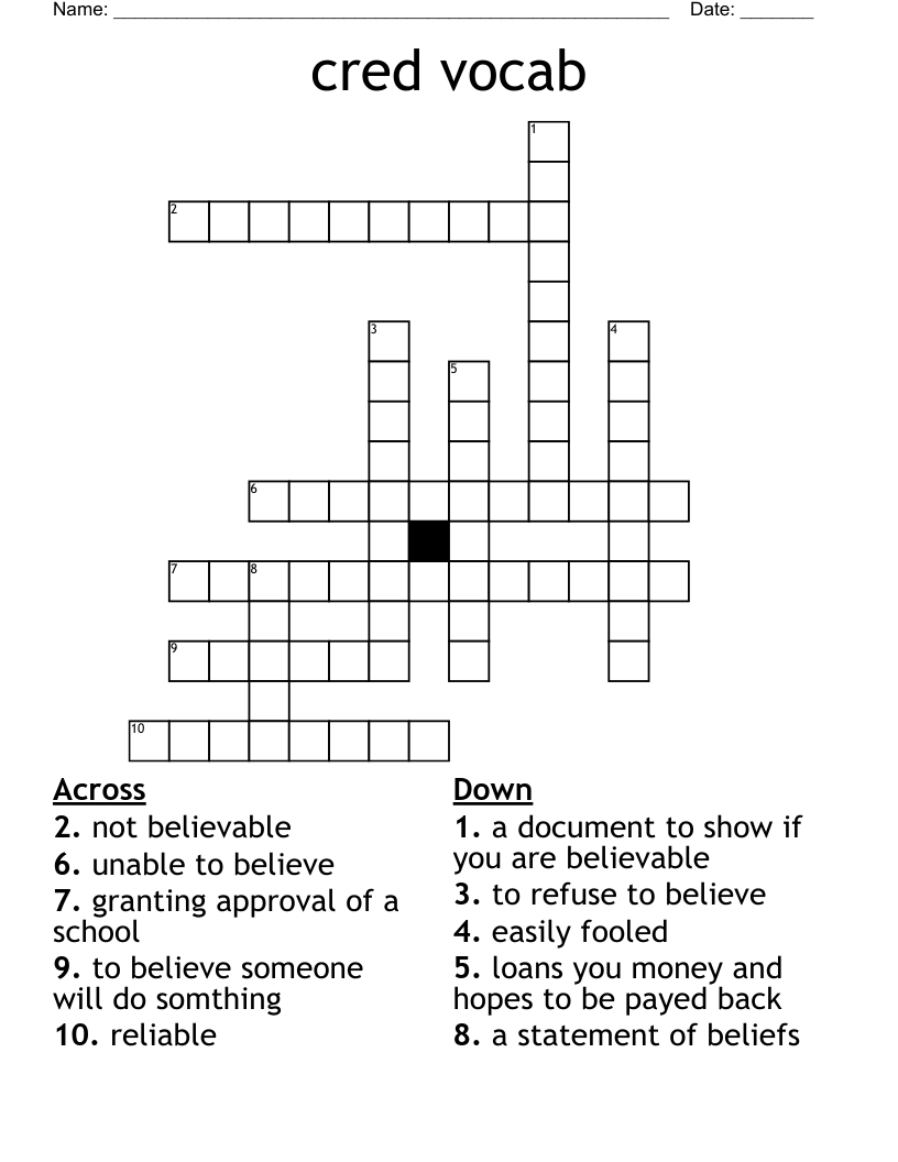 believe crossword clue