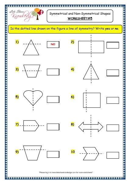 non symmetrical shapes worksheet