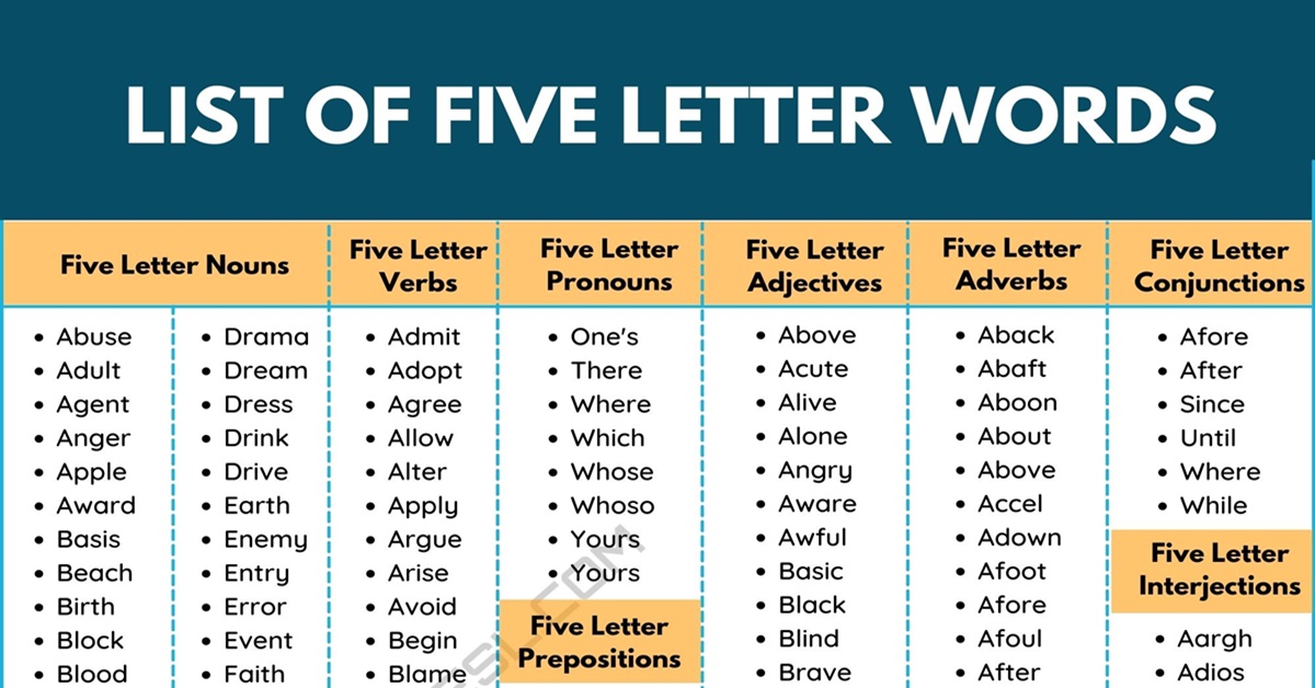 5 letter words with vowels