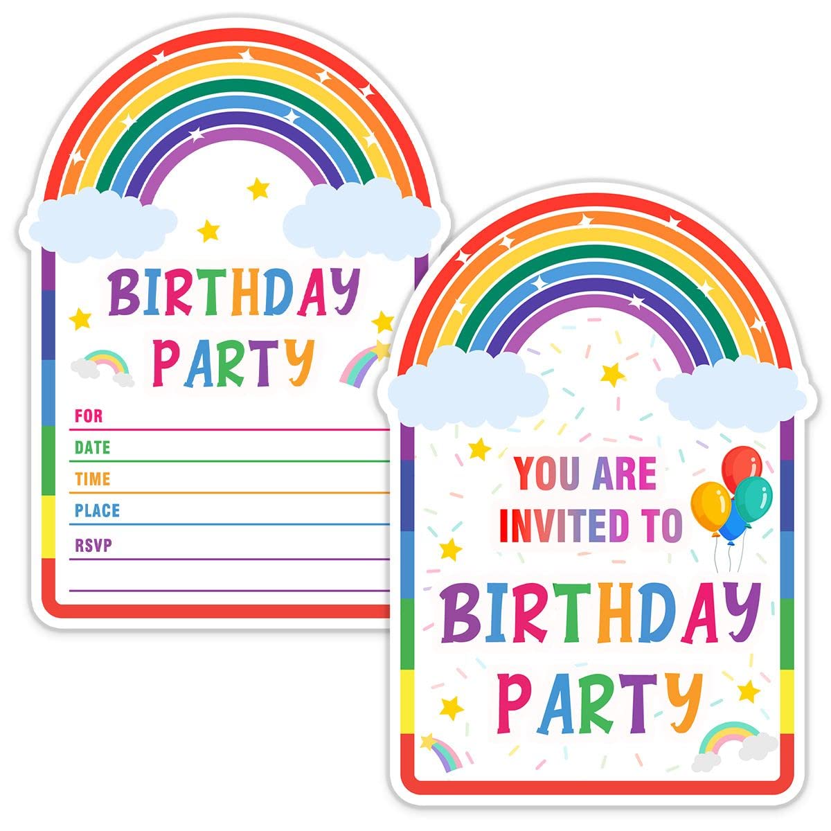 rainbow theme invitation