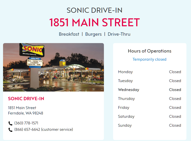 sonic ferndale washington