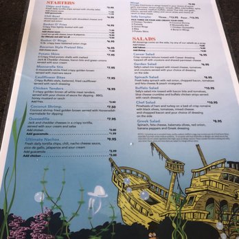 shipwreck sallys liki tiki menu