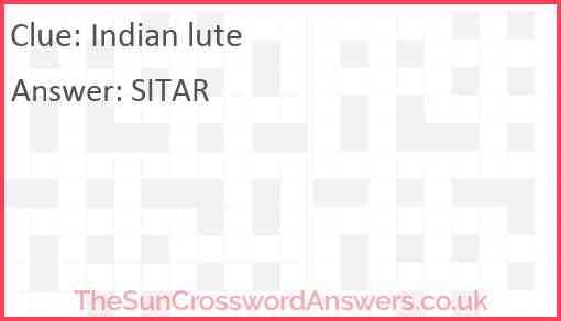 indian lute crossword clue