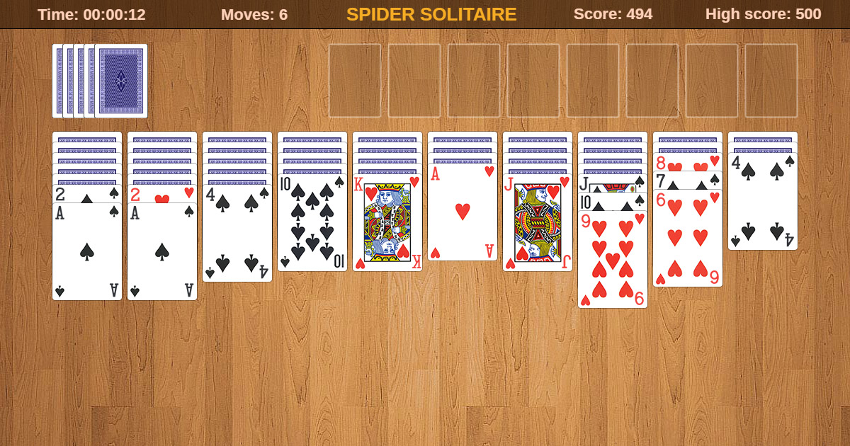 spider solitaire 2 suits full screen