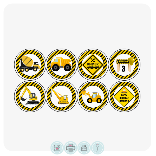 construction cupcake toppers