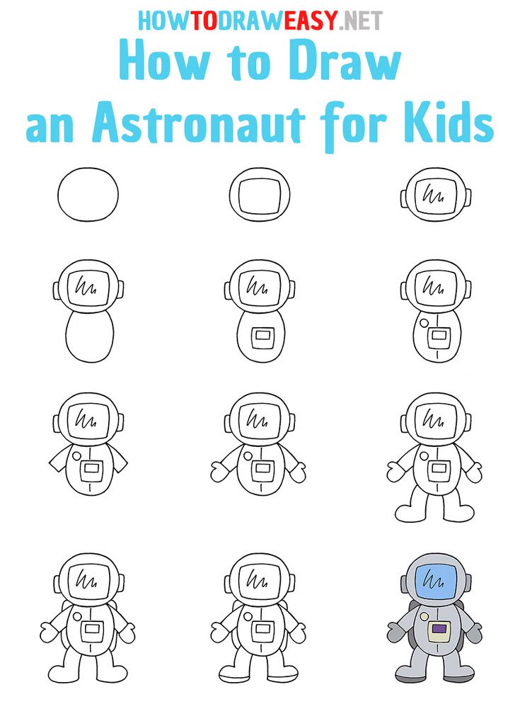 how to draw an astronaut step by step