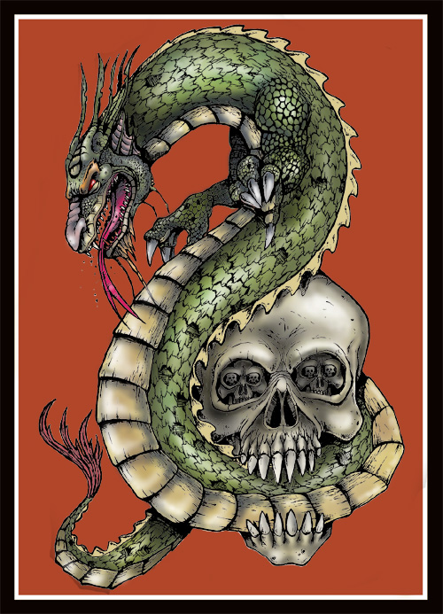 dragon and skull tattoo designs