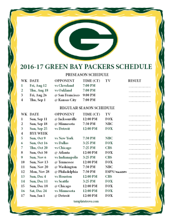 packers preseason schedule 2017