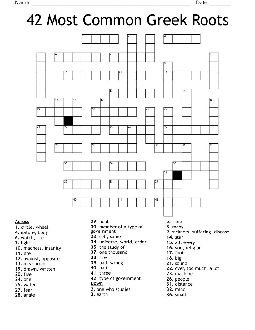 greek prefix meaning end crossword