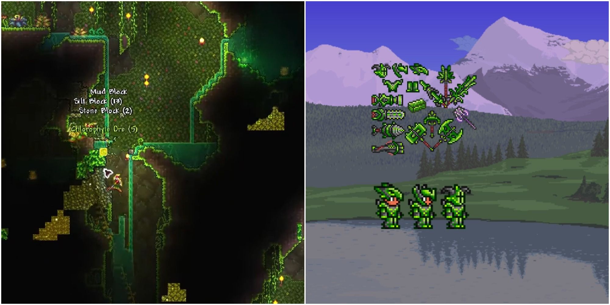 terraria how to mine chlorophyte