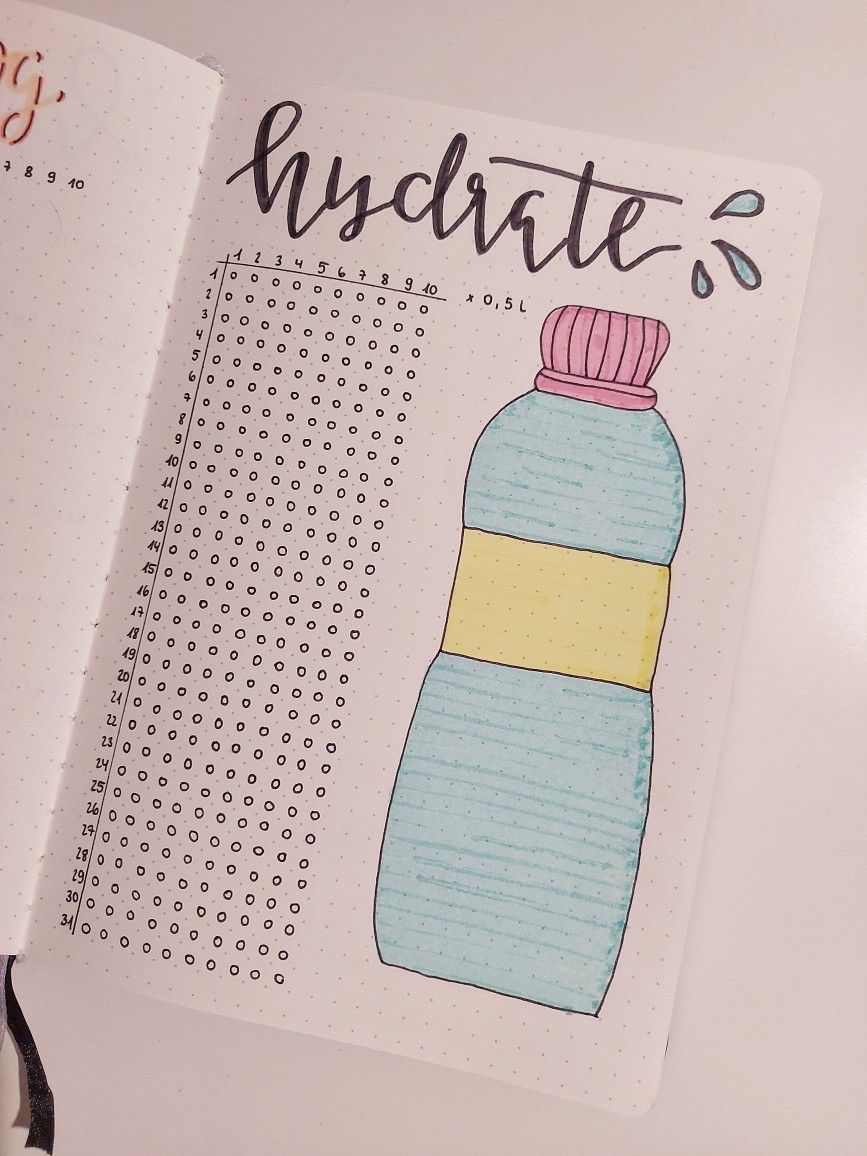 water tracker bullet journal