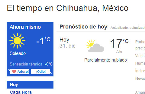 temperatura actual en chihuahua