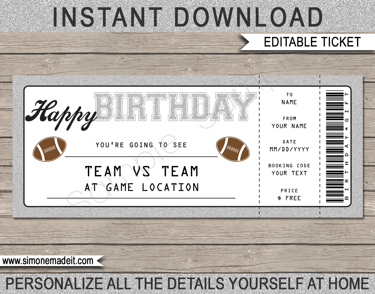 football ticket template free download