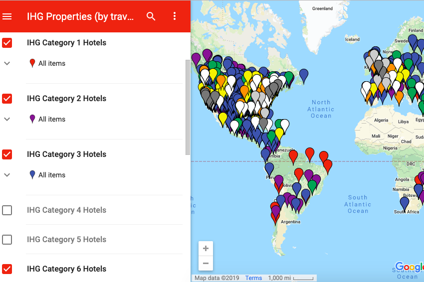 ihg hotels spain map