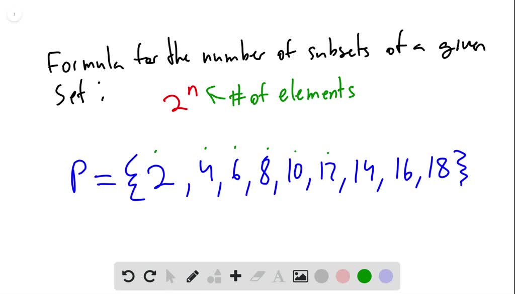 formula for number of subsets