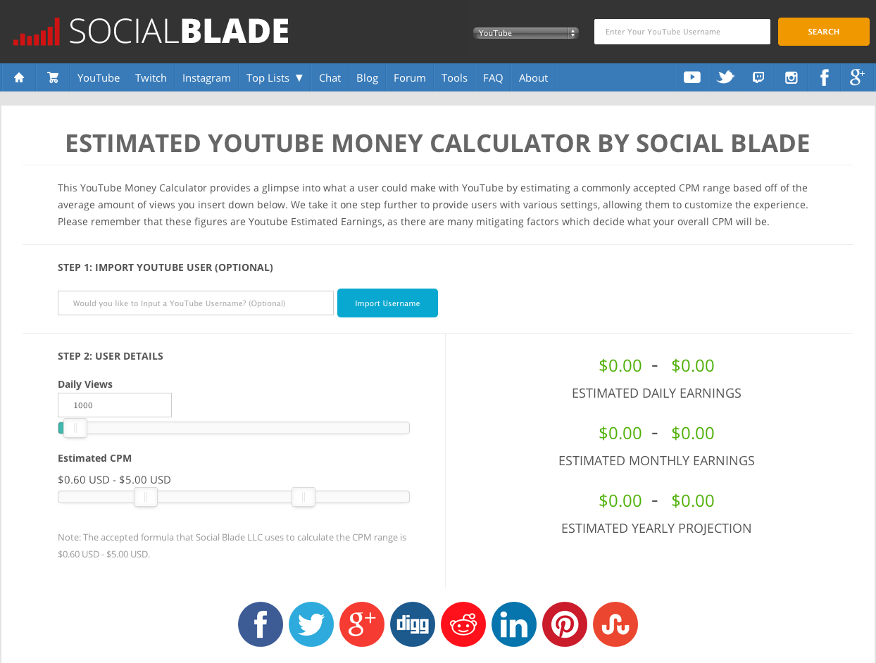 social blade youtube income