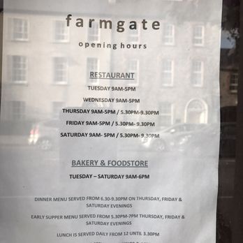 farmgate restaurant reviews