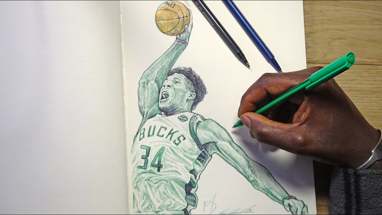 how to draw giannis antetokounmpo easy