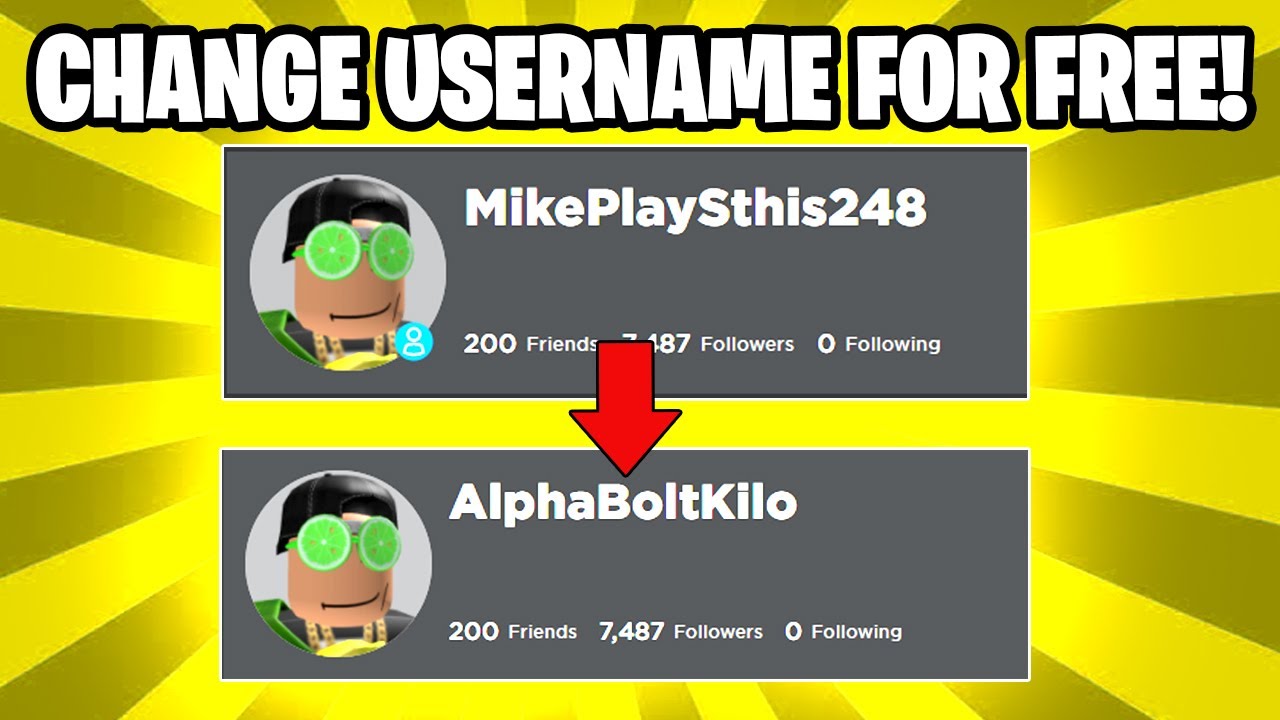 how do you change your name on roblox for free