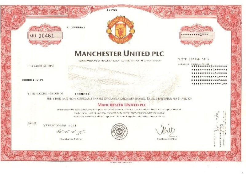 man utd stock