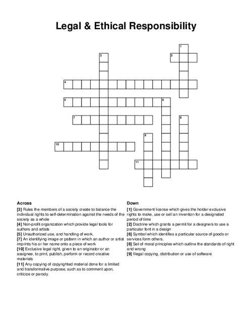 exclusive right crossword