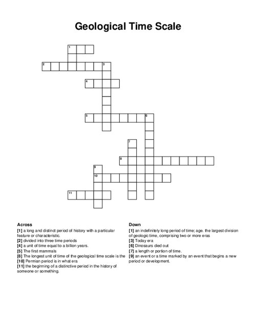 a billion years crossword