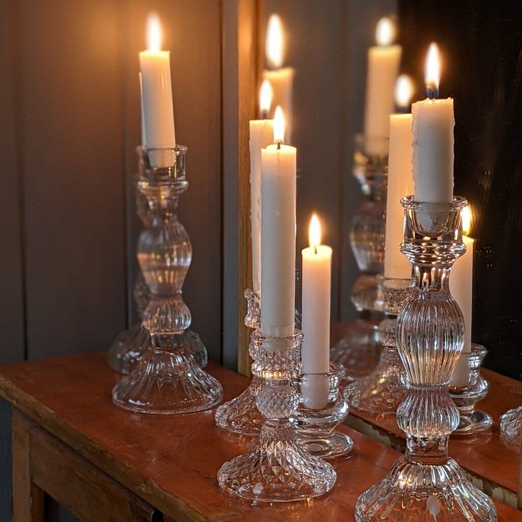 tall glass candle holders