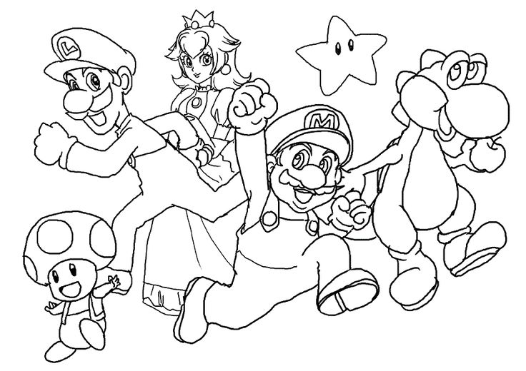 mario brothers coloring pages