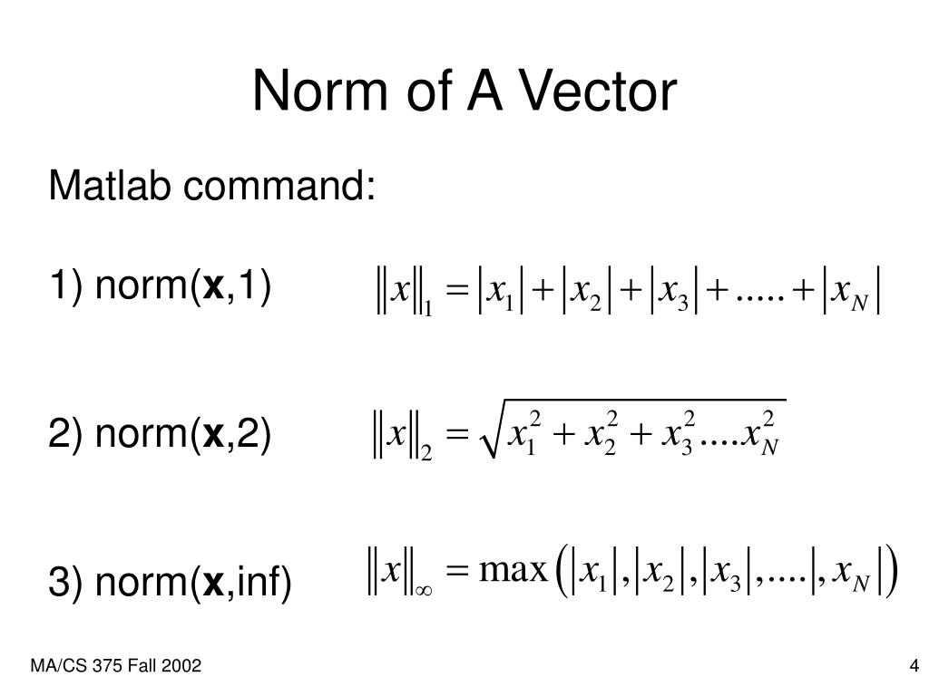 matlab norm of vector