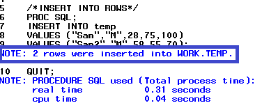 insert into sas