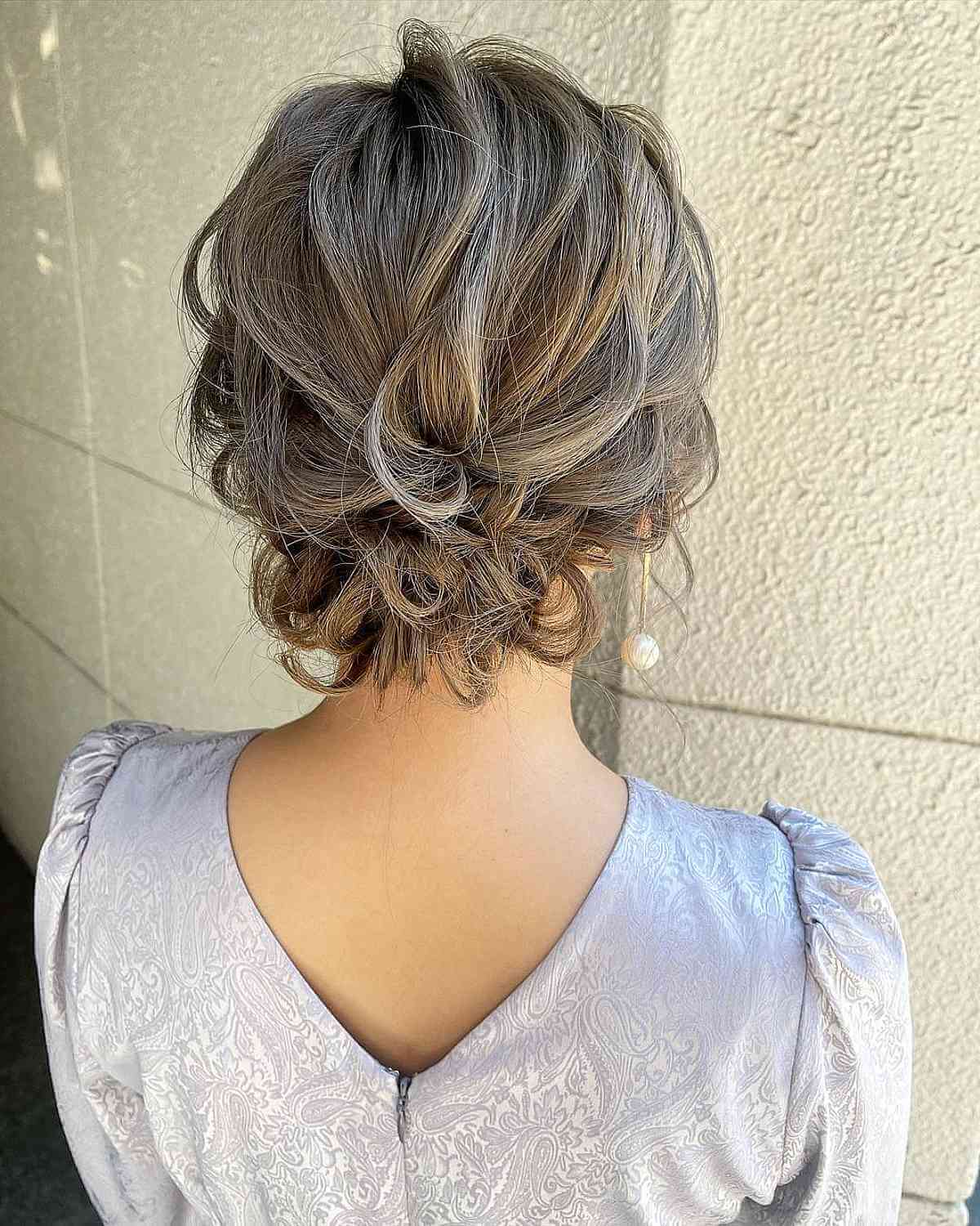 messy hair updo for short hair