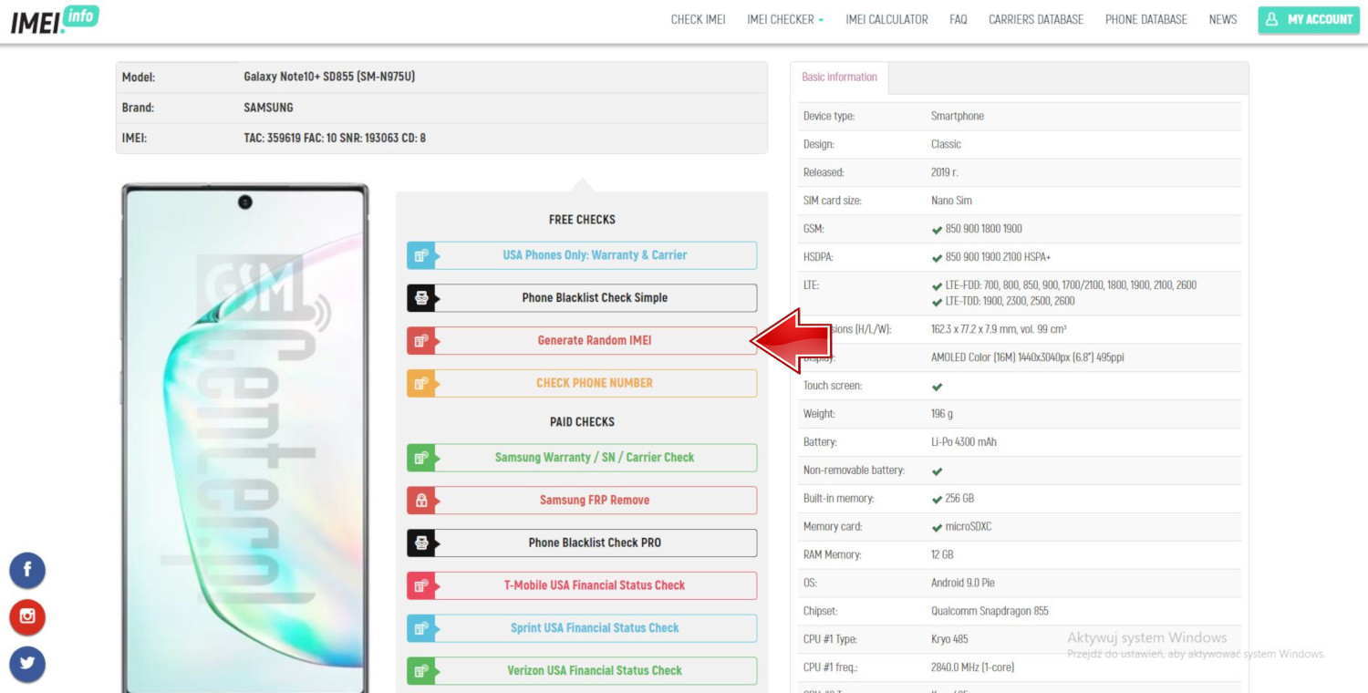 imei samsung check