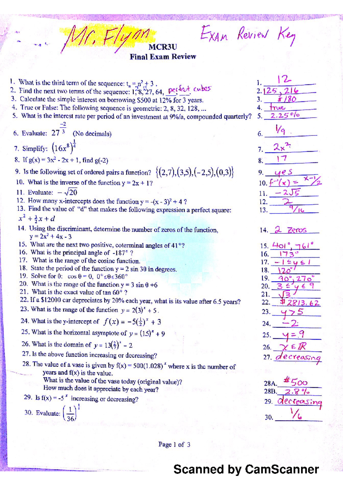 mcr3u final exam with answers