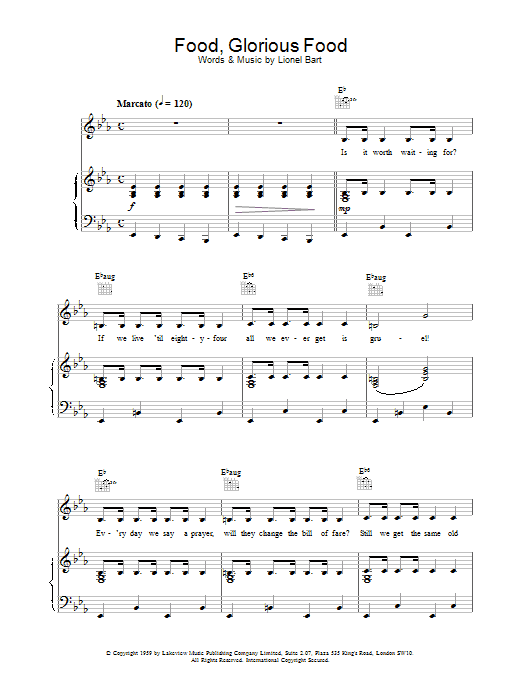 food glorious food chords