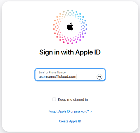 log into apple id