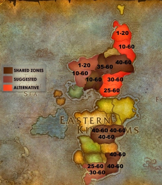 wotlk zones by lvl