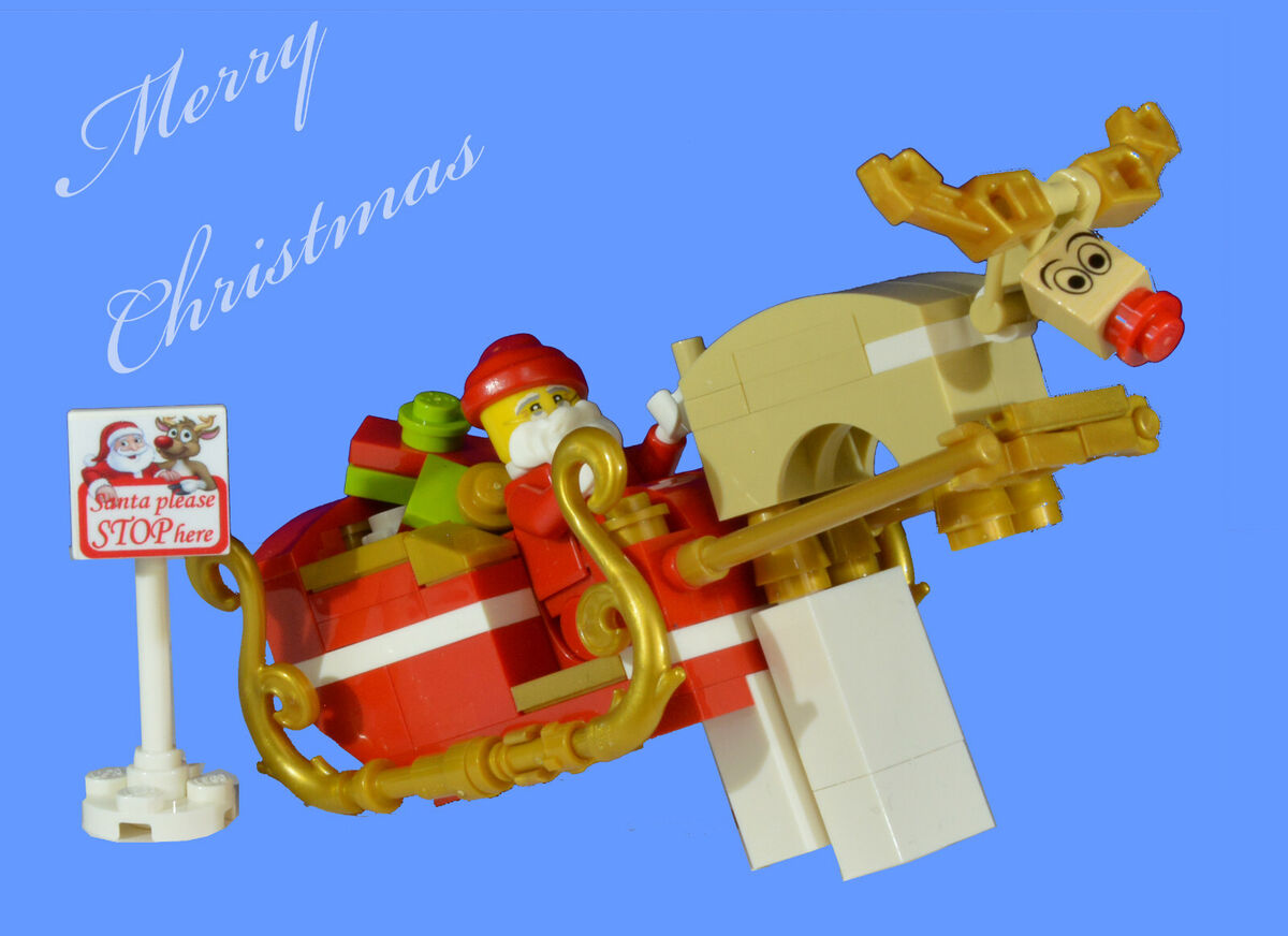 lego father christmas with sleigh