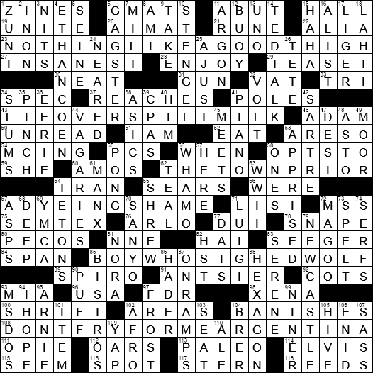 humiliation crossword clue