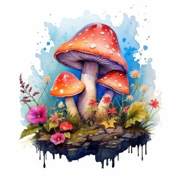 colorful mushroom clipart