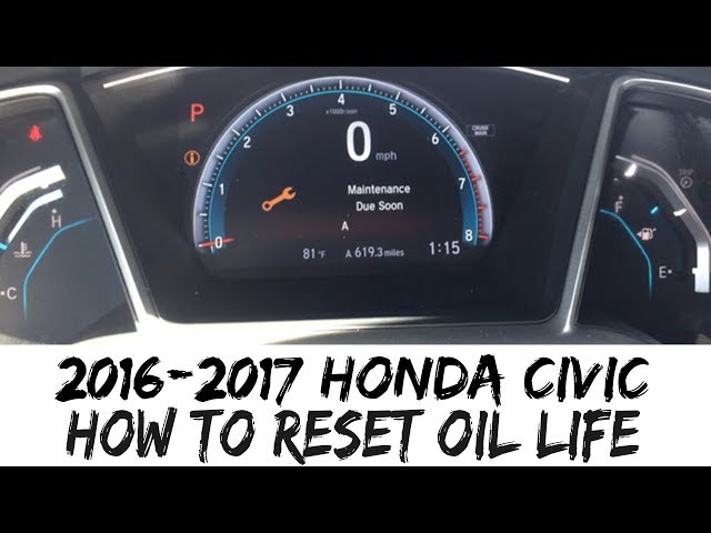 2017 honda civic reset oil life