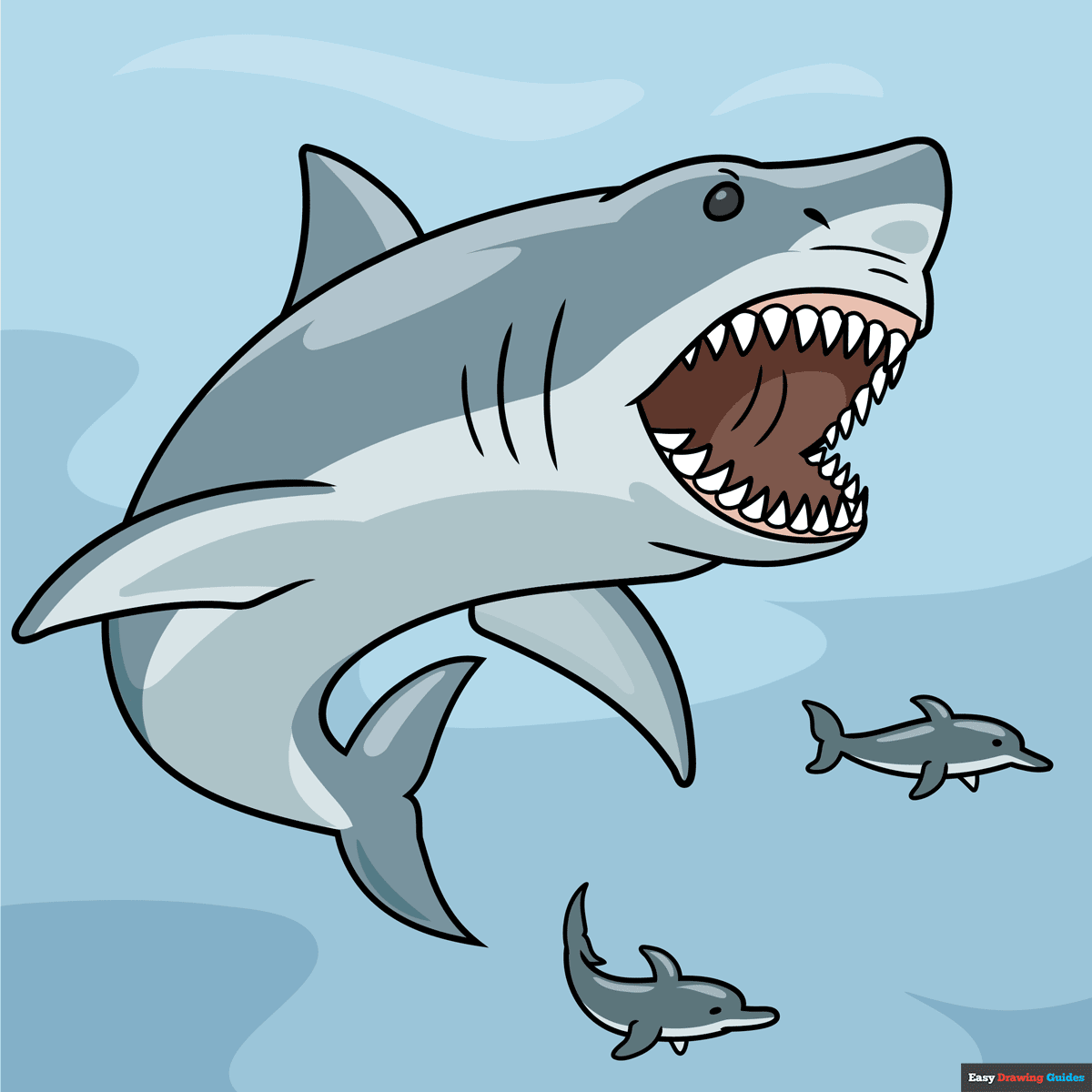 shark drawing easy