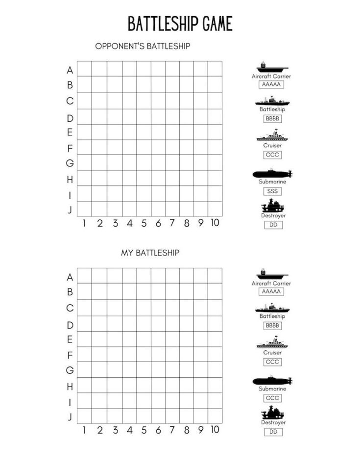 battleship template pdf