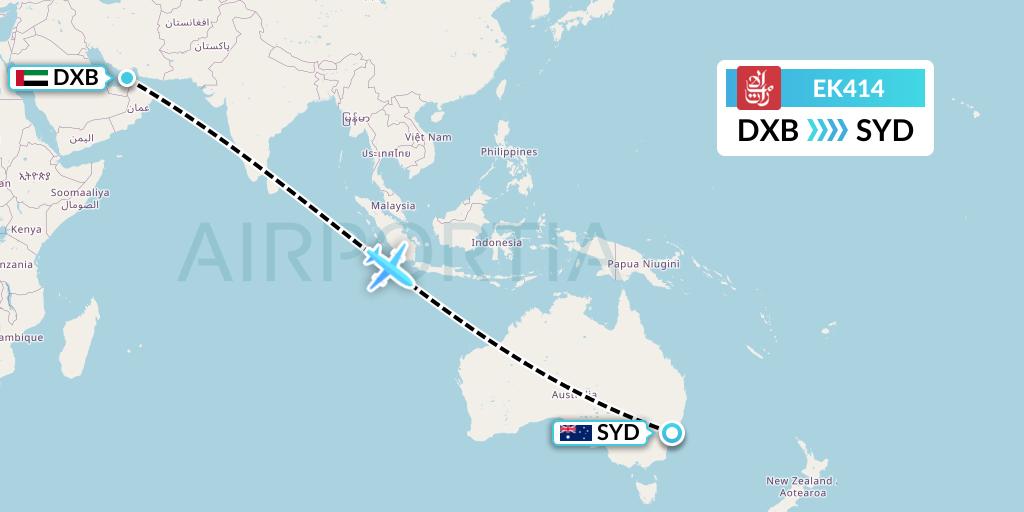 sydney to dubai flight distance