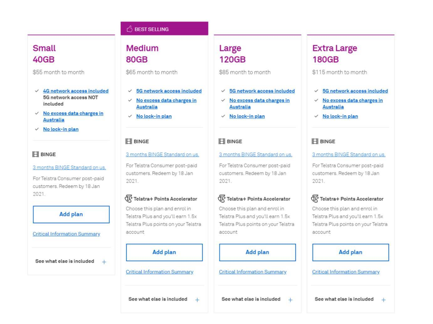 telstra mobile plans